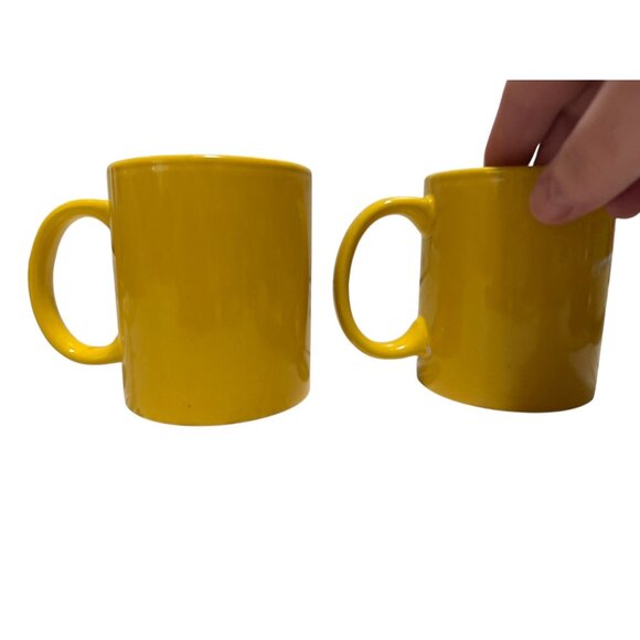 Pompano Isle Casino Ceramic Yellow Mug Cup Play More Be Happy Set of 2 - Picture 5 of 11